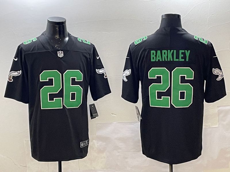 Men Philadelphia Eagles #26 Barkley Black green Throwback 2025 Nike Limited NFL Jersey style 2->philadelphia eagles->NFL Jersey